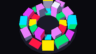 A pixel Camelot wheel with a column on each key, taller where there are more tracks.