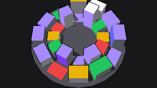 A pixel Camelot wheel with a column on each key, taller where there are more tracks.