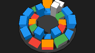 A pixel Camelot wheel with a column on each key, taller where there are more tracks.