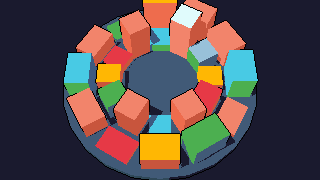 A pixel Camelot wheel with a column on each key, taller where there are more tracks.